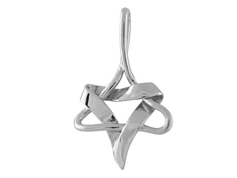 STERLING SILVER MODERN SHAPED JEWISH STAR PENDANT