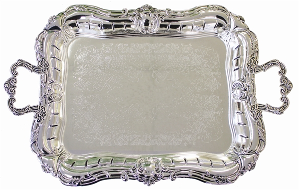 Silver coated tray top
